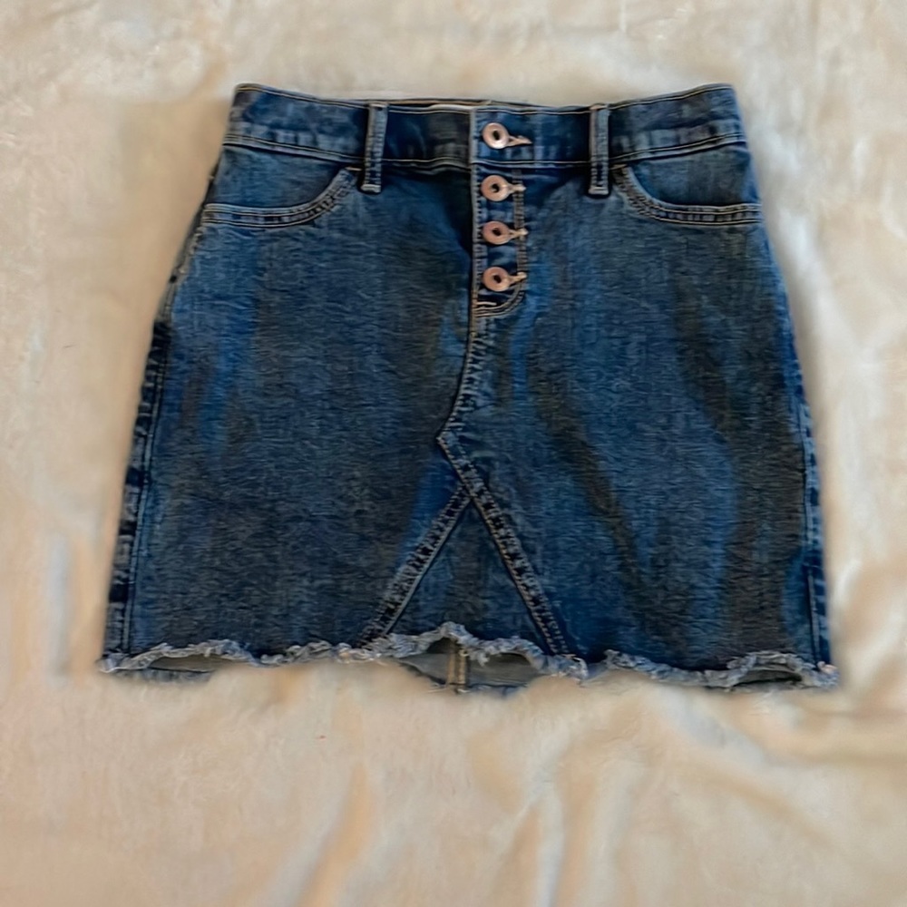 Abercrombie Girls Jean Skirt With Adjustable Waist Size 11/12